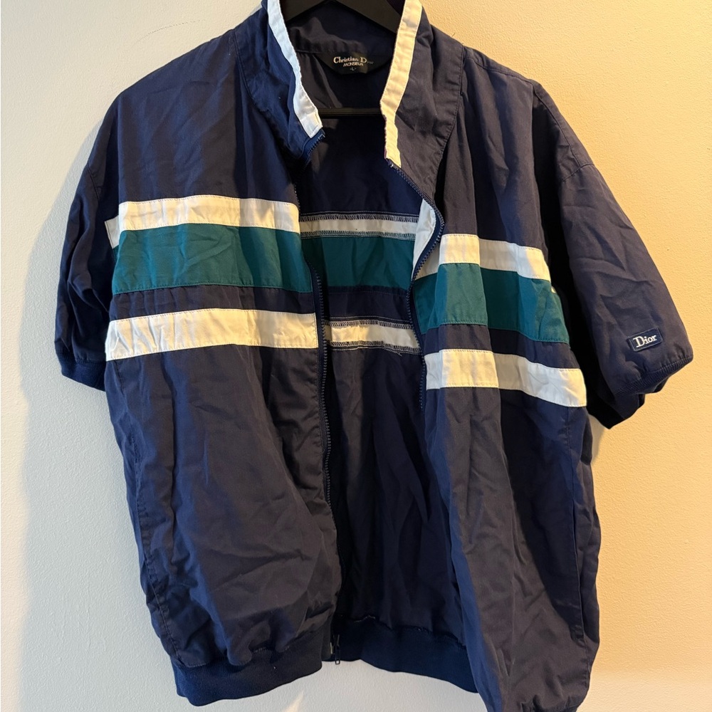 Dior Dark Blue Jacket with Striped Accents
